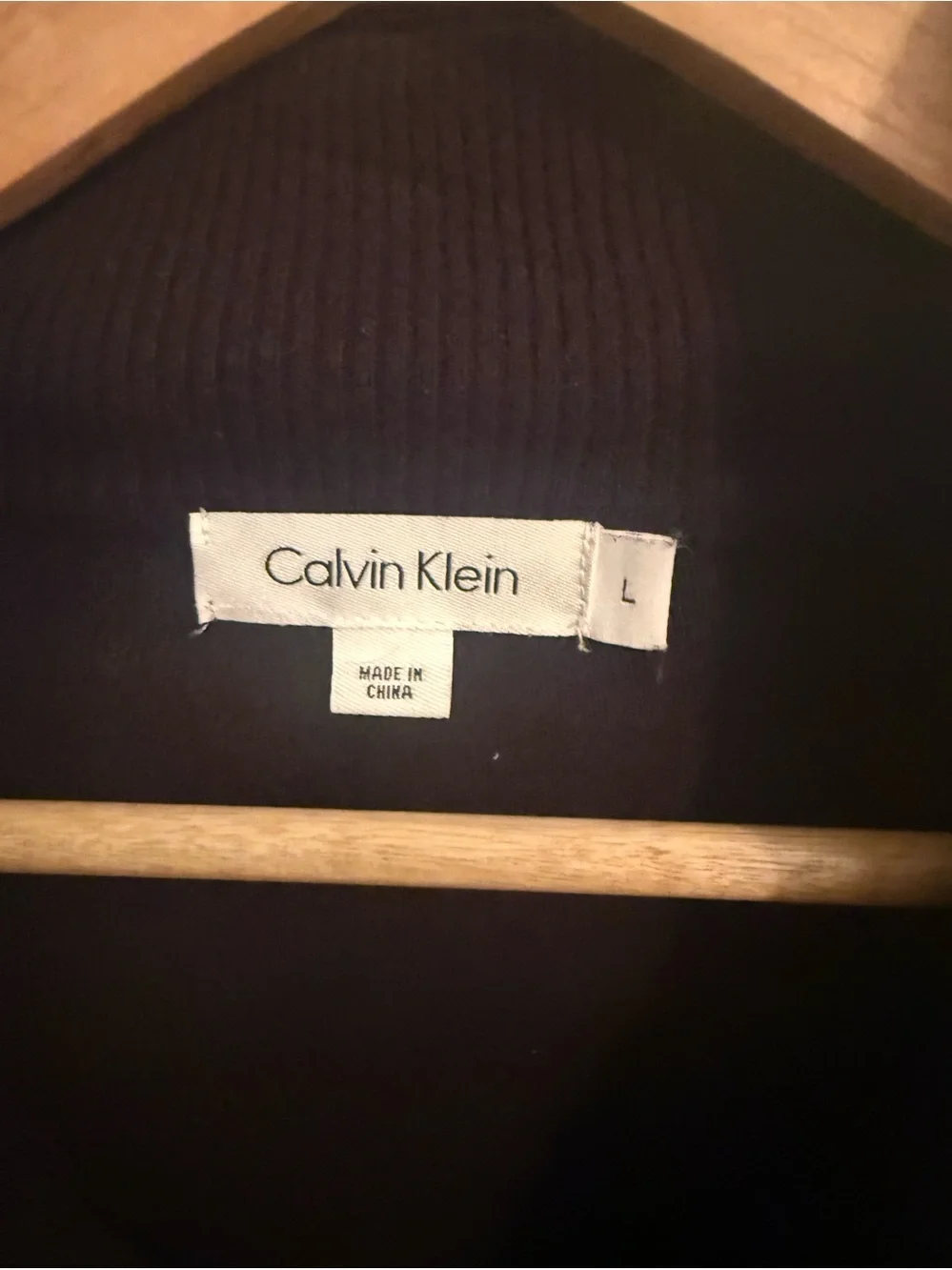 Calvin Klein Men's Black Zip-Up Mock Neck Sweater